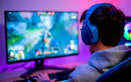 Парень сидит за компьютером